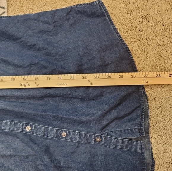 Sundance Larkes Tune Chambray Long Sleeve Button Up, sz Medium - Picture 9 of 10